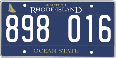RI license plate 898016