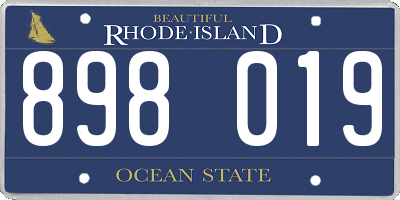 RI license plate 898019