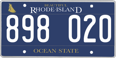 RI license plate 898020