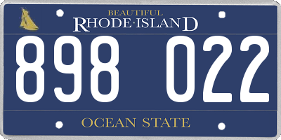 RI license plate 898022