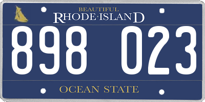 RI license plate 898023