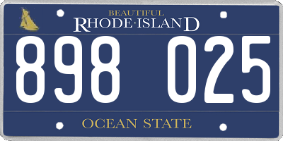 RI license plate 898025