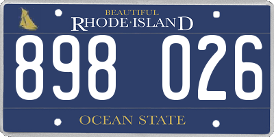 RI license plate 898026