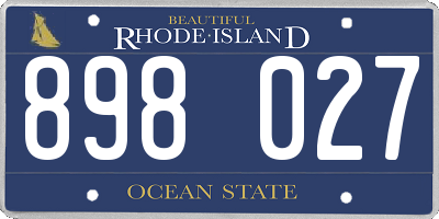 RI license plate 898027