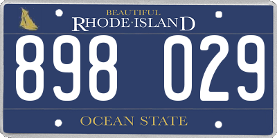 RI license plate 898029