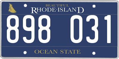 RI license plate 898031