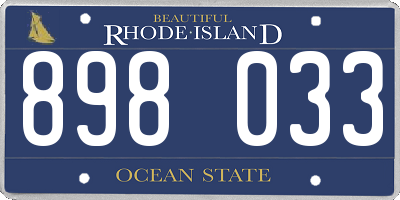 RI license plate 898033