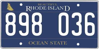 RI license plate 898036