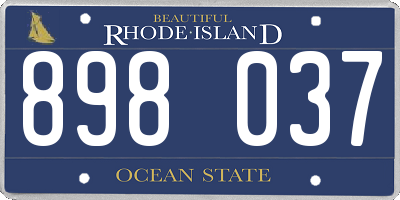 RI license plate 898037