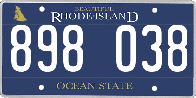 RI license plate 898038