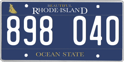 RI license plate 898040