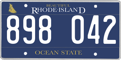 RI license plate 898042