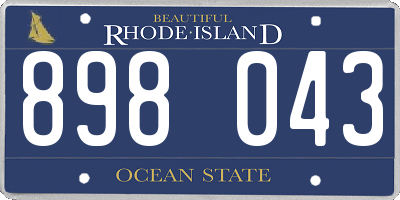 RI license plate 898043