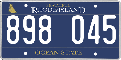 RI license plate 898045