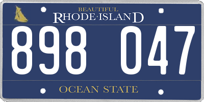 RI license plate 898047