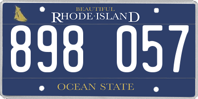 RI license plate 898057