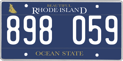 RI license plate 898059