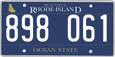 RI license plate 898061