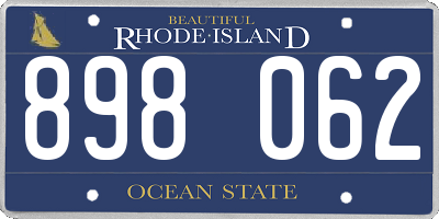 RI license plate 898062