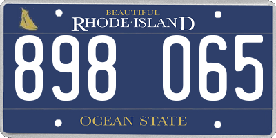 RI license plate 898065