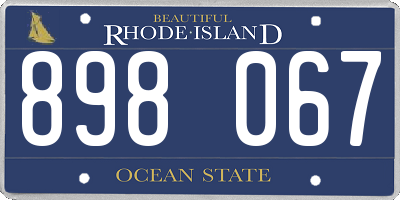 RI license plate 898067