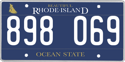RI license plate 898069