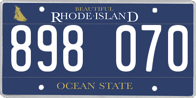 RI license plate 898070
