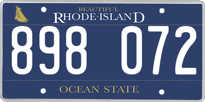 RI license plate 898072