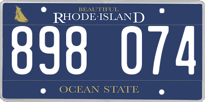 RI license plate 898074
