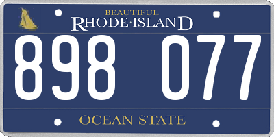 RI license plate 898077