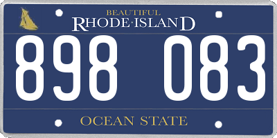 RI license plate 898083