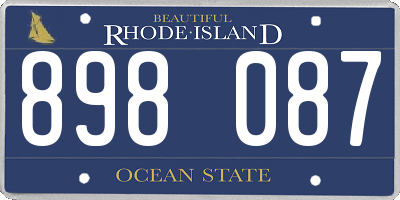 RI license plate 898087