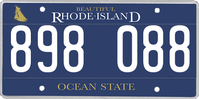 RI license plate 898088
