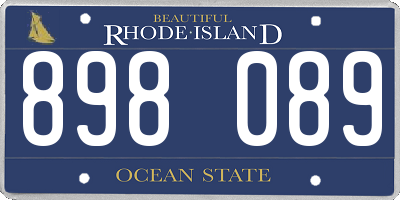 RI license plate 898089