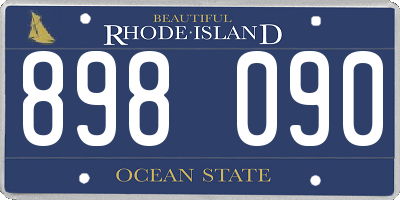 RI license plate 898090