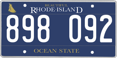 RI license plate 898092