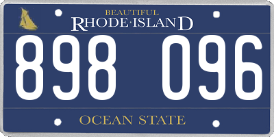 RI license plate 898096