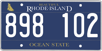 RI license plate 898102