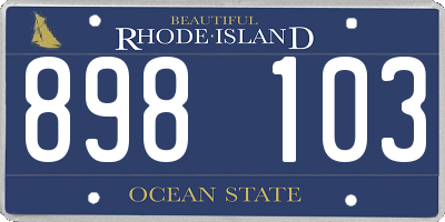 RI license plate 898103
