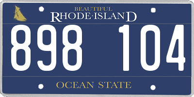 RI license plate 898104