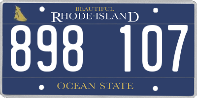 RI license plate 898107