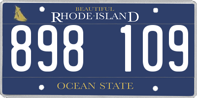 RI license plate 898109