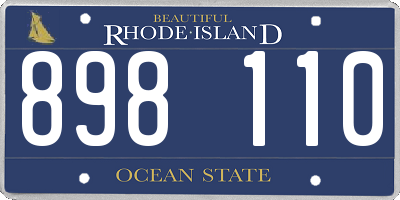 RI license plate 898110