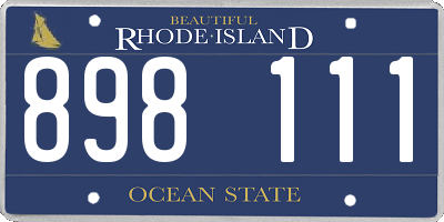 RI license plate 898111