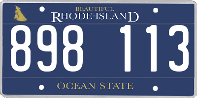 RI license plate 898113