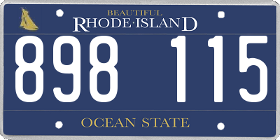 RI license plate 898115