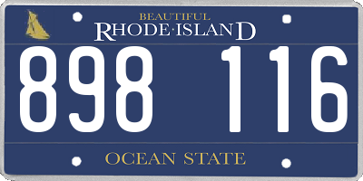 RI license plate 898116