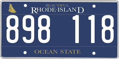 RI license plate 898118