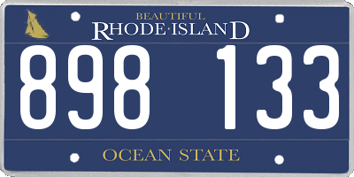 RI license plate 898133
