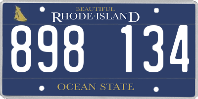 RI license plate 898134